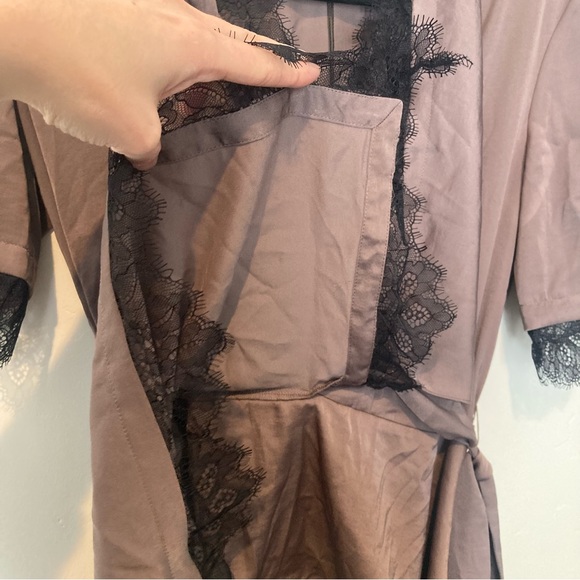New BCBGMaxAzria 90's Budoir Lace True Wrap Top Mulberry Sexy Lingerie Coquette - Picture 9 of 9